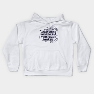 Speak your mind (dark on white) Kids Hoodie